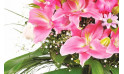 zoom sur des lys rose du Bouquet de fleurs rose Eclatant | Entrefleuristes