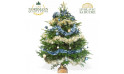 image du Sapin de Noël Décoré Bleu et Or | Entrefleuristes