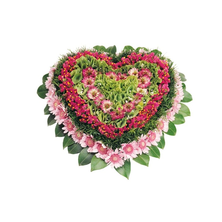  Image du coeur en fleurs de deuil du nom de Paix | Entrefleuristes