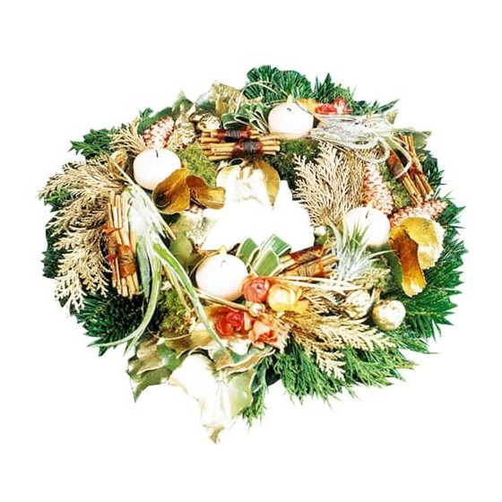 Image de la couronne de Noël du nom de Firmament | Entrefleuristes Image de la couronne de Noël du nom de Firmament | Entrefleuristes