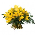 Image du Bouquet rond de tulipes jaunes, Chérie  | Entrefleuristes