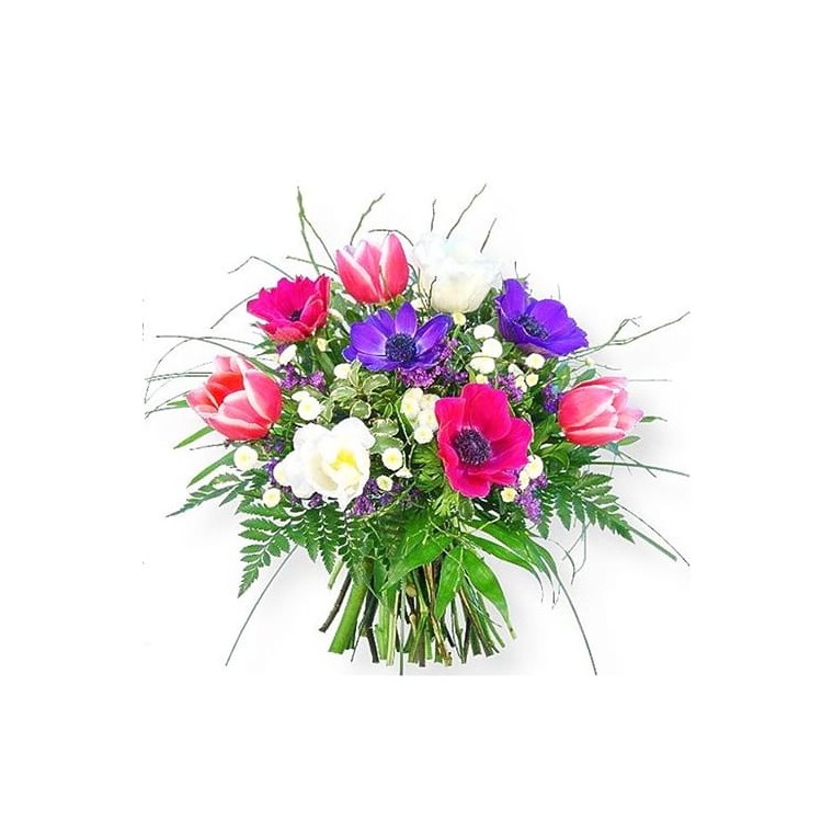 image du BBouquet rond de saison, Farandole en Fleurs| Entrefleuristes