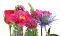 Zoom 2 image de Théâtral, composition de fleurs rose-fuchsia - Entrefleuristes