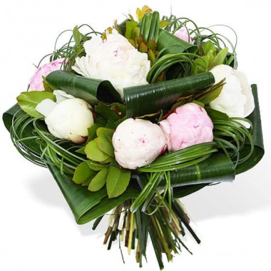  image du Bouquet de Pivoines Blanches & Roses | Entrefleuristes