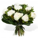 image du Bouquet Rond de Pivoines Blanches | Entrefleuristes