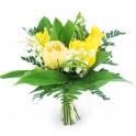 Image de Muguet & Roses Jaunes en bouquet - Entrefleuristes