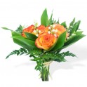 Image du Muguet & Roses Orange en bouquet - Entrefleuristes