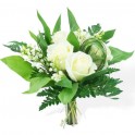 Image du Muguet & Roses Blanches en bouquet - Entrefleuristes