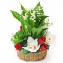 Image de Muguet Prestige, composition rouge & blanche - Entrefleuristes