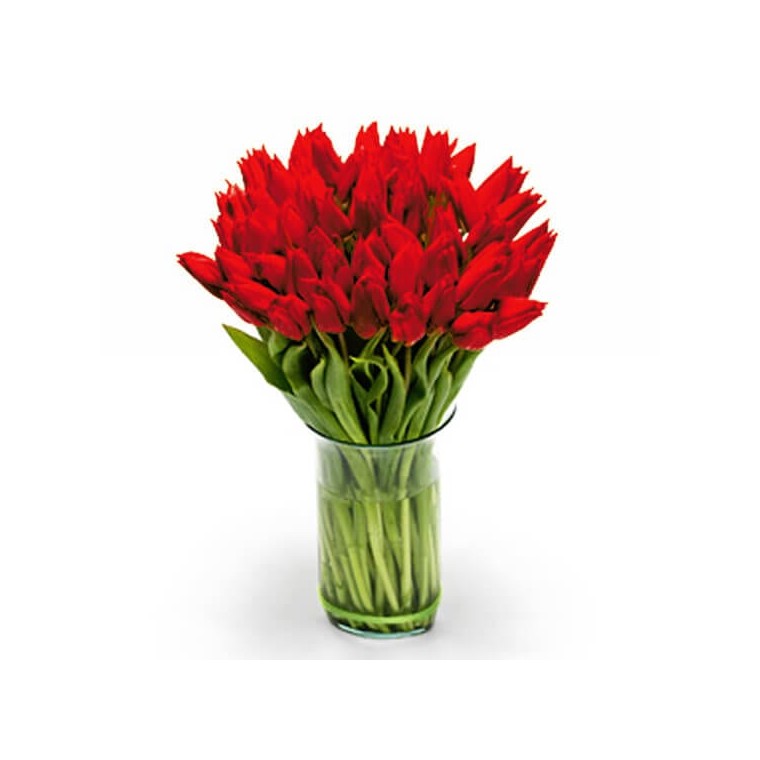  image du Bouquet Rond de Tulipes Rouges | Entrefleuristes