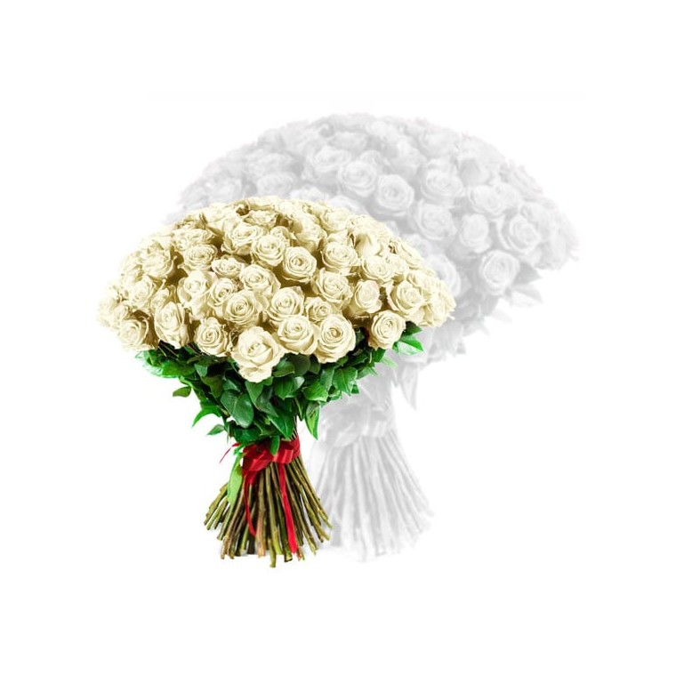  image du bouquet de roses blanches coutes tiges | Entrefleuristes