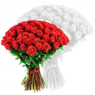 image du bouquet de roses rouges courtes tiges | Entrefleuristes