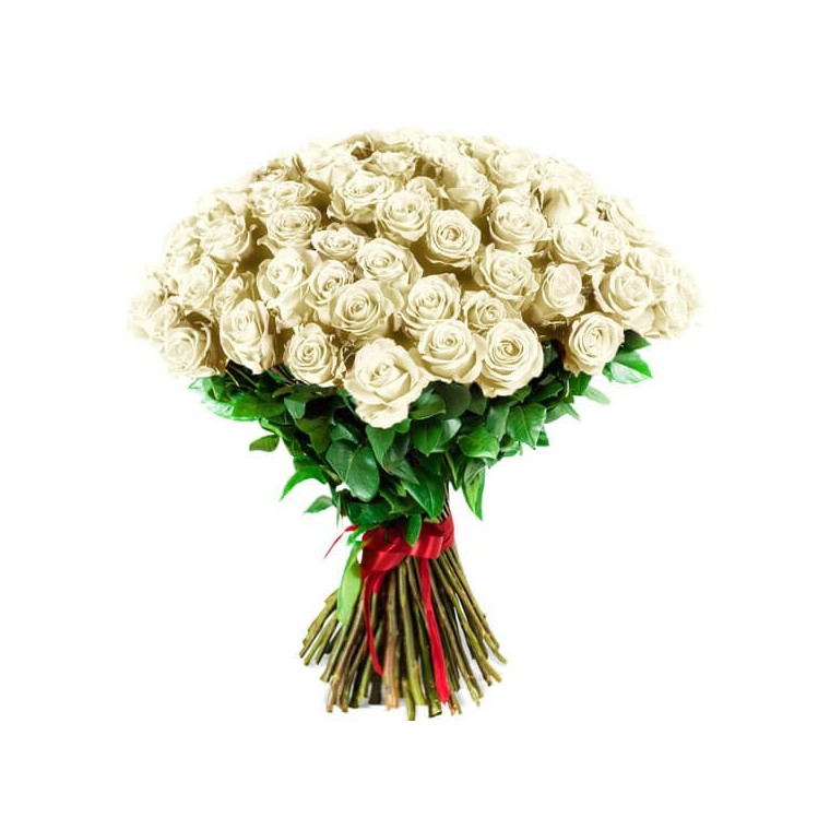  image du Bouquet de Roses Blanches longues tiges | Entrefleuristes