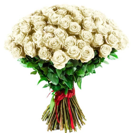  image du Bouquet de Roses Blanches longues tiges | Entrefleuristes