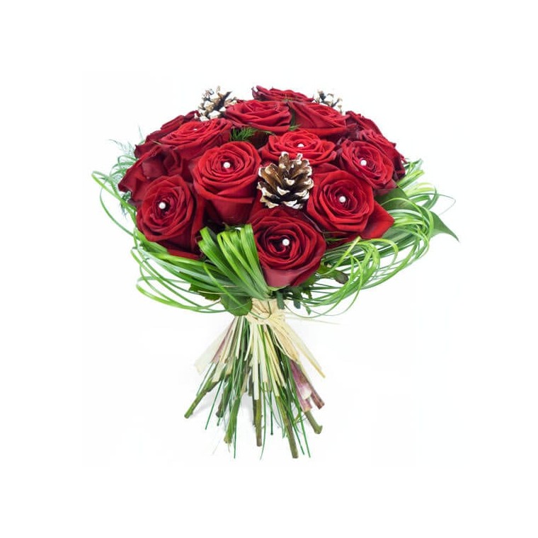  image du Bouquet de roses pour Noël Alhambra | Entrefleuristes