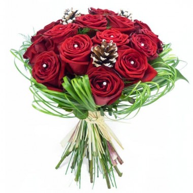  image du Bouquet de roses pour Noël Alhambra | Entrefleuristes