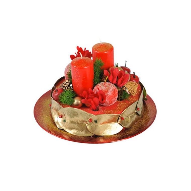 image du Gâteau floral de Noël Fraise et Petits Pois | Entrefleuristes