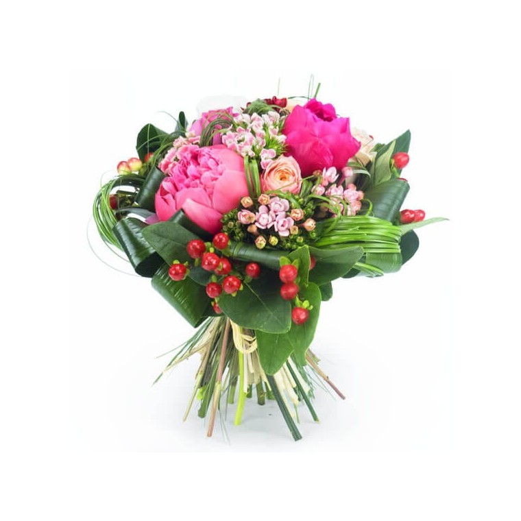 Image de Rose Pivoine, bouquet de fleurs - Entrefleuristes