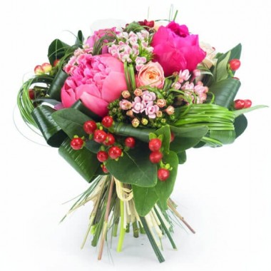 Image de Rose Pivoine, bouquet de fleurs - Entrefleuristes
