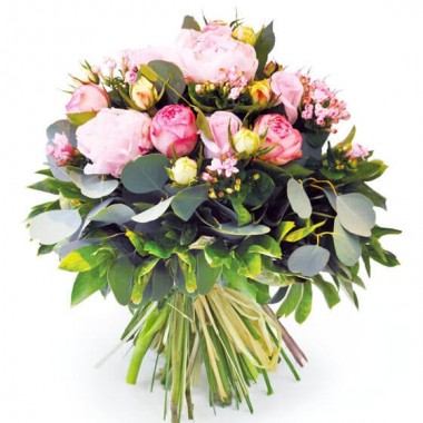  image du Bouquet de pivoines roses Camille | Entrefleuristes