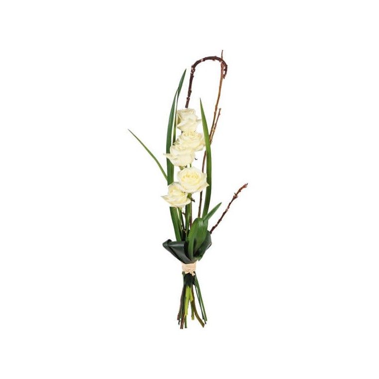 Image de Colombe, bouquet de roses blanches- Entrefleuristes
