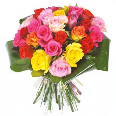 Peps, Bouquet de roses multi-couleurs | Entrefleuristes