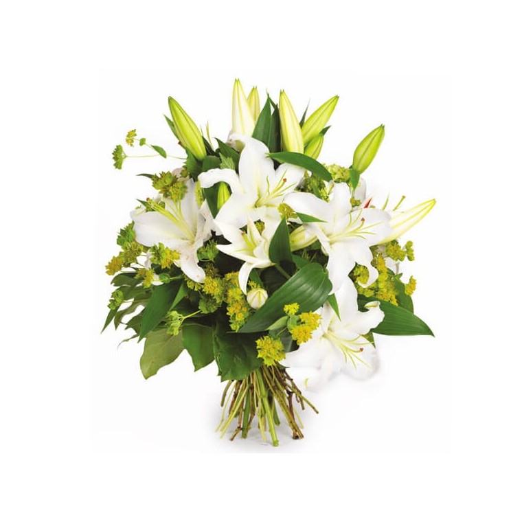 Bouquet de lys blanc Coton | Entrefleuristes