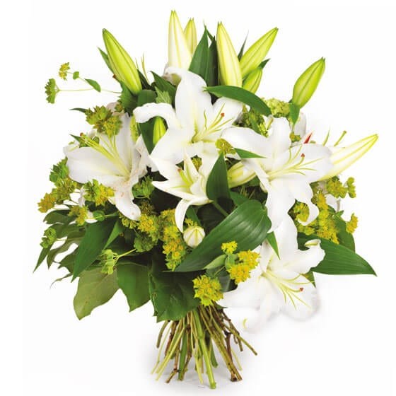 Bouquet de lys blanc Coton | Entrefleuristes