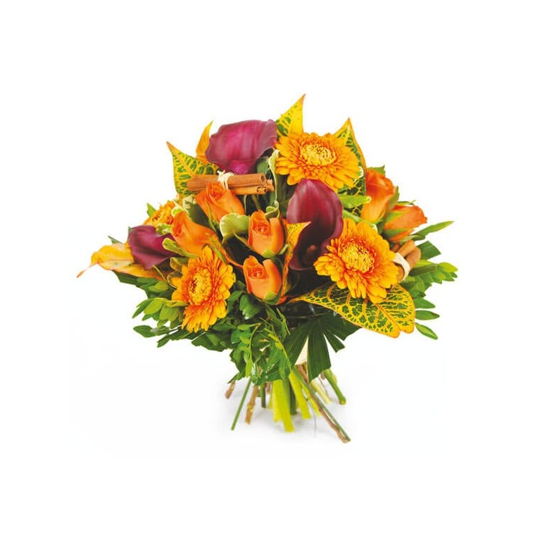 Image de Craquant, bouquet de fleurs orange- Entrefleuristes