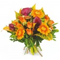 Image de Craquant, bouquet de fleurs orange- Entrefleuristes