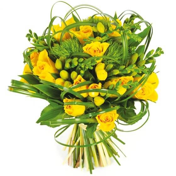 Image du bouquet de fleurs Vert tige dans les tons jaune et vert | Entrefleuristes