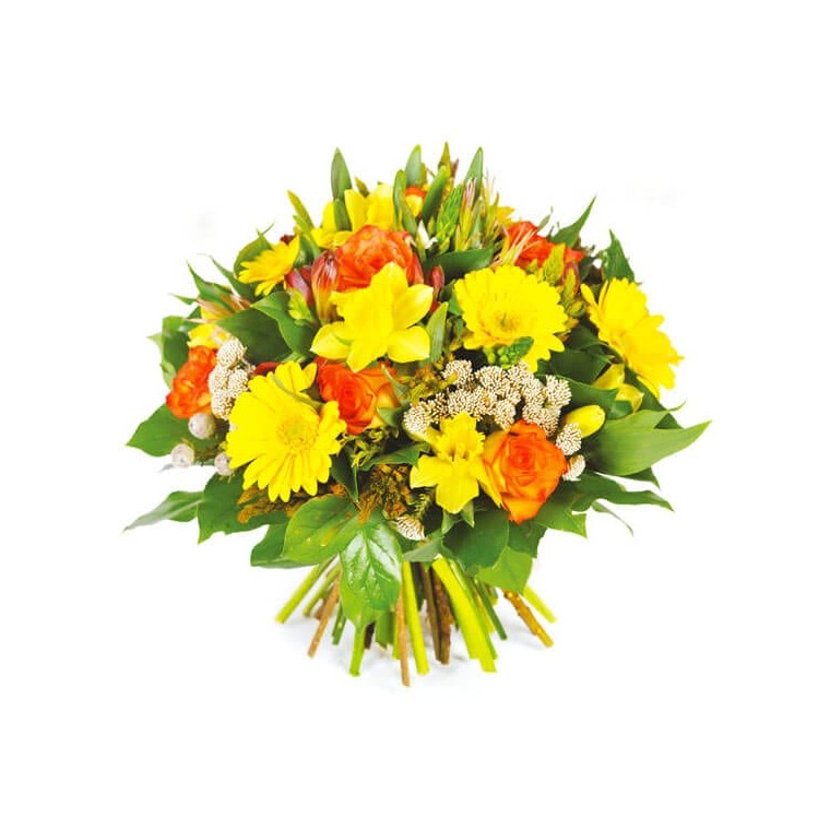 Image du bouquet de fleurs rond Ambassadeur | Entrefleuristes