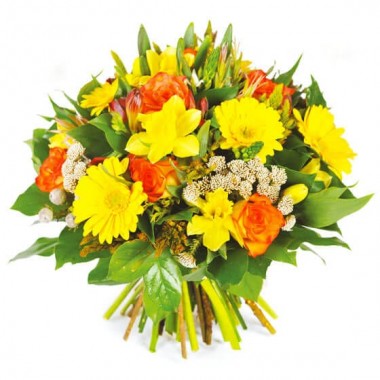 Image du bouquet de fleurs rond Ambassadeur | Entrefleuristes