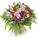 Image d' Eclat, bouquet rond rose & mauve - Entrefleuristes