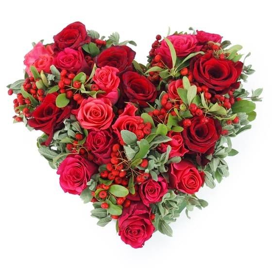 Tirana, coeur de roses rouges, fuchsia. Livraison de fleurs en 4h -  EntreFleuristes