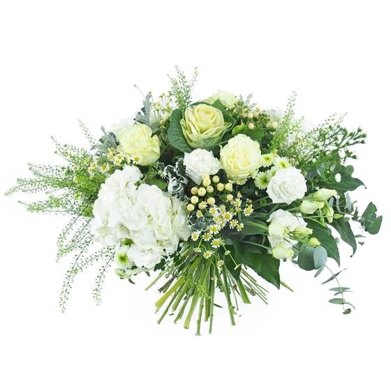 Braga, grand bouquet de fleurs vertes & blanches. Livraison à domicile -  EntreFleuristes