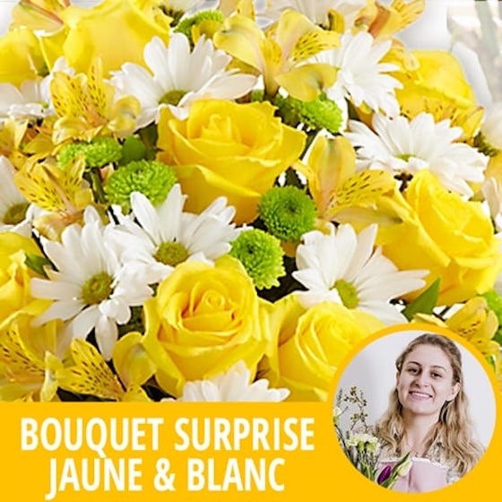 Image du Bouquet Surprise du fleuriste Jaune & Blanc - Entrefleuristes