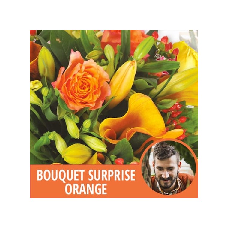 image du Bouquet du fleuriste tons oranges | Entrefleuristes