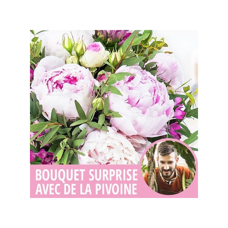 Bouquet du fleuriste avec des Pivoines - Entrefleuristes