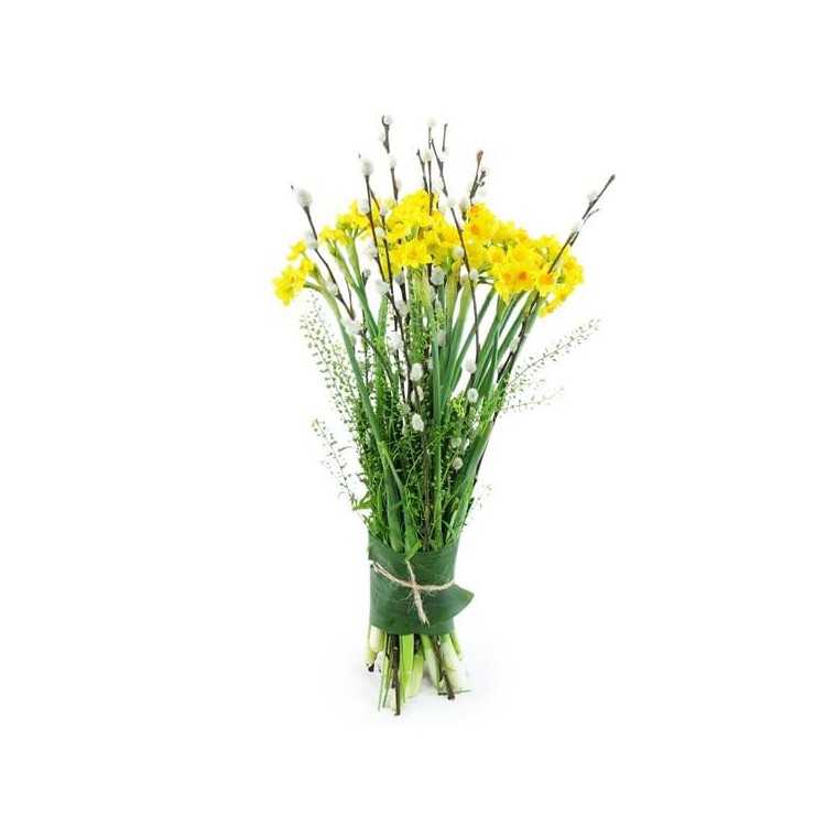 Solaire, bouquet avec des jonquilles