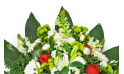 Zoom 3 image de la Gerbe de fleurs rouges & blanches - Entrefleuristes
