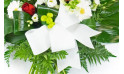 Zoom 2 image de la Gerbe de fleurs rouges & blanches - Entrefleuristes