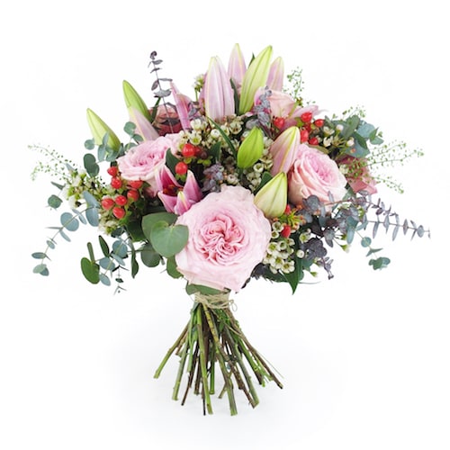Image du Bouquet de rose rose & lys Porto | Livraison de fleurs rapide