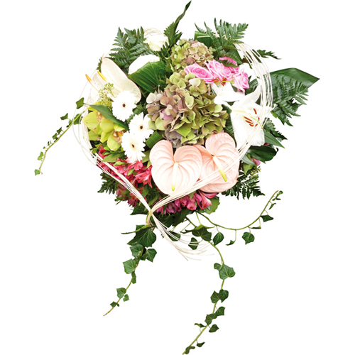 livraison coeur fleurs pastel  pour un enterrement