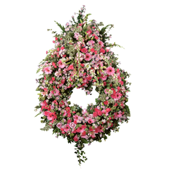 Sérénité Eternelle: couronne deuil de fleurs rose