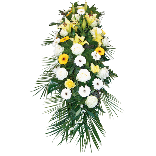 Sonate: livrer fleurs jaune et blanche  pour un enterrement