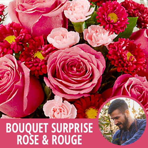 Entrefleuristes | Image du bouquet surprise rouge et rose