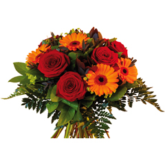 livraison bouquet rouge et orange en 4h