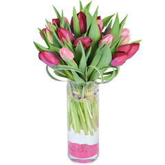 bouquet de tulipes roses qualité extra  Prunelle