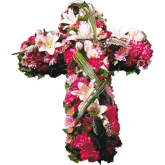 faites livrer croix deuil Recueillement en fleurs